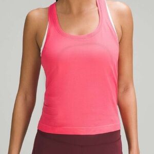 NWT Lululemon Swiftly Tech Tank Race Waist Length Lipgloss Pink  10 NEW